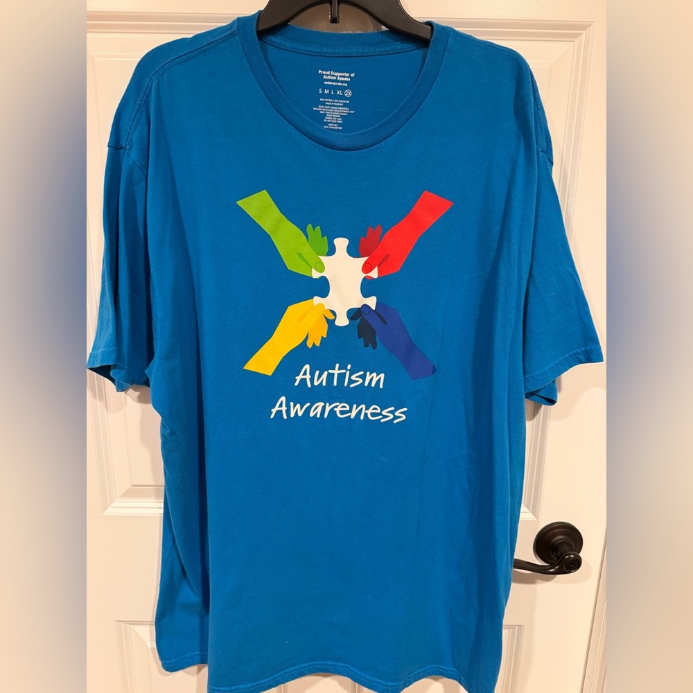 Autism Awareness Size 2X Short Sleeve T-shirt Blue Autism Speaks